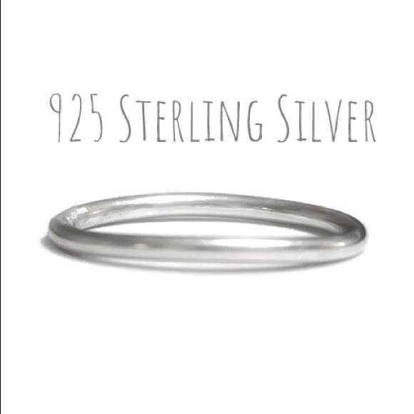 (2-13) 925 Sterling Silver Thick Round Stackable/Stacking Polished Band Ring - Picture 2 of 7